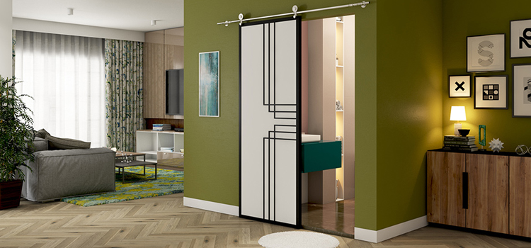 sliding bathroom door installation in Union City